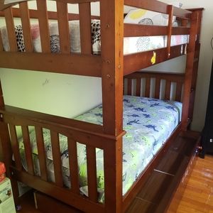 Wooden double deck bed